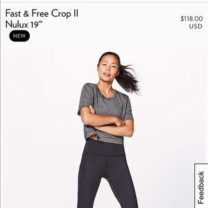 Lululemon Fast and Free Crop II (size 10)